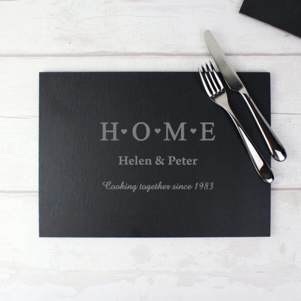 Personalised HOME Slate Rectangle Placemat: 1 - Placemats By Gift Moments