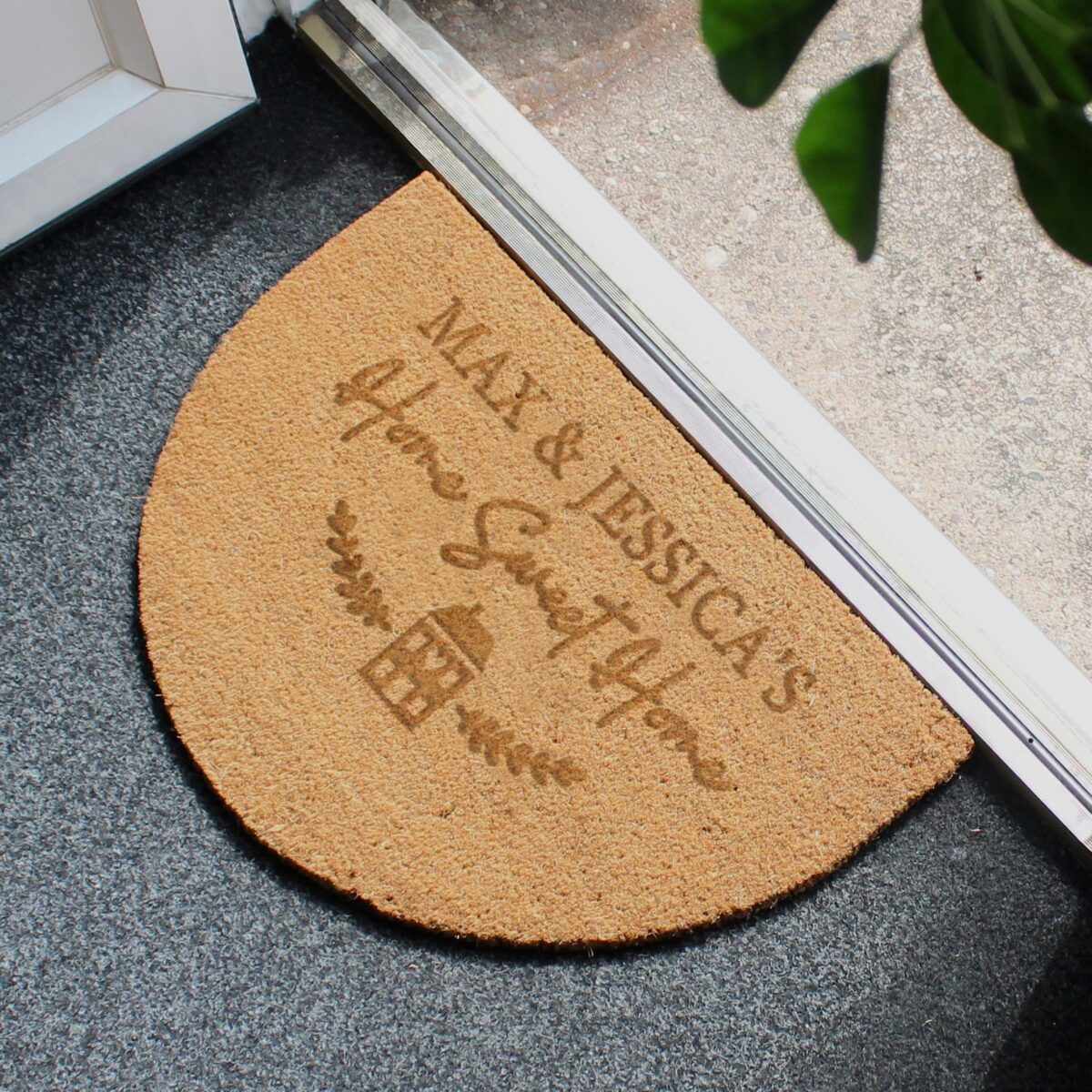 Personalised Home Sweet Home Half Moon Indoor Doormat: 3 - Doormats By Gift Moments