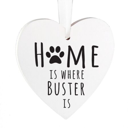 Personalised ’Home is Where’ Pet Wooden Heart Decoration: 3 - Decorations By Gift Moments
