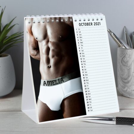 Personalised Hot Hunks Desk Calendar: 2 - Calendars & Planners By Gift Moments