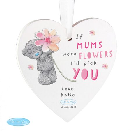 Personalised Me To You If... Were Flowers Wooden Heart Decoration: 4 - Decorations