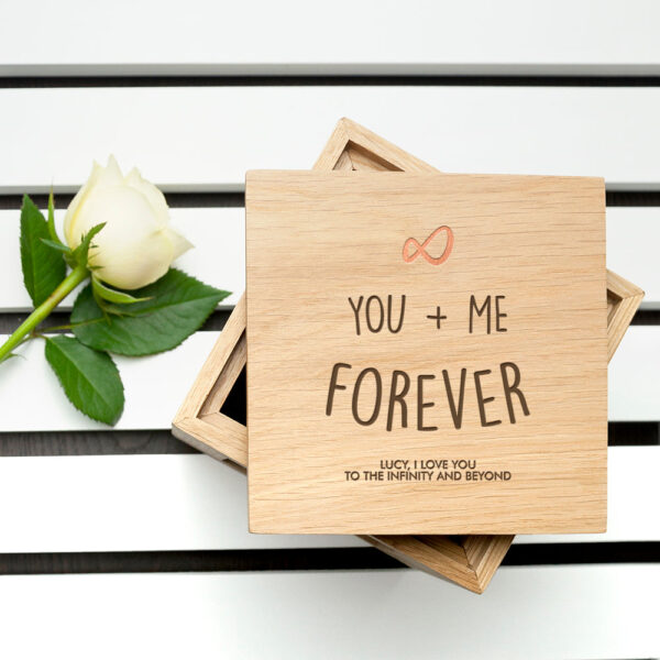 Personalised Infinite Love Oak Photo Cube: 1 - Photo Cubes By Gift Moments