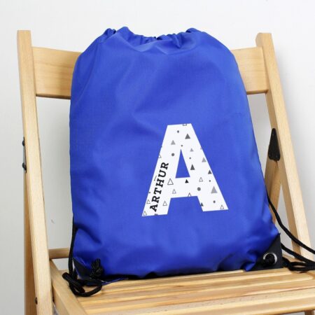 Personalised Initial Blue Kit Bag: 1 - Kids Bags By Gift Moments