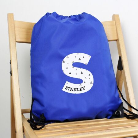 Personalised Initial Blue Kit Bag: 4 - Kids Bags By Gift Moments