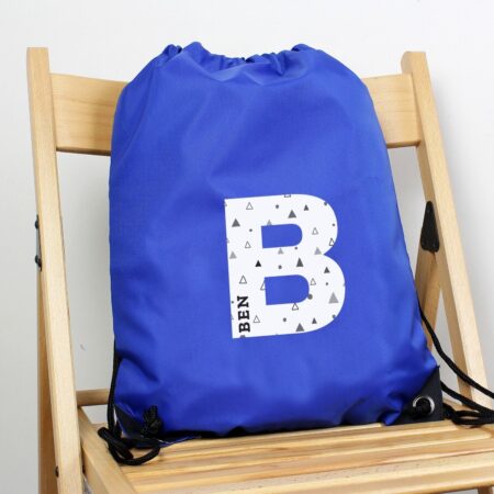 Personalised Initial Blue Kit Bag: 2 - Kids Bags By Gift Moments