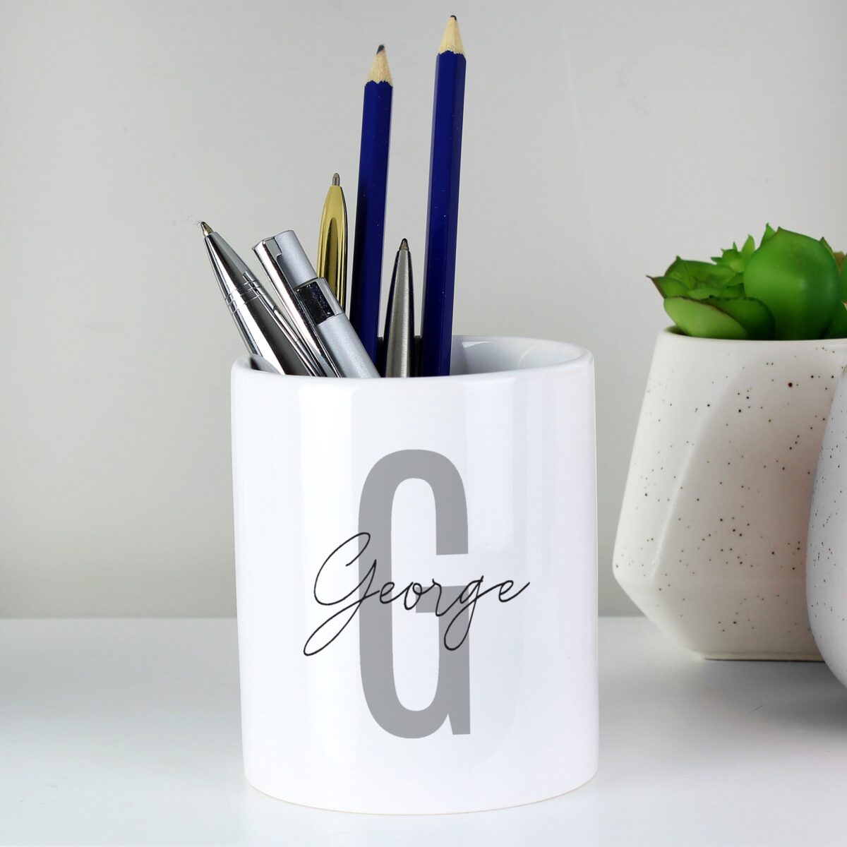 Personalised initial name ceramic storage pot