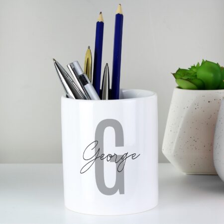 Personalised initial name ceramic storage pot