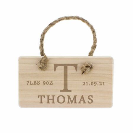 Personalised Initial Wooden Sign: 5 - Signs & Plaques By Gift Moments