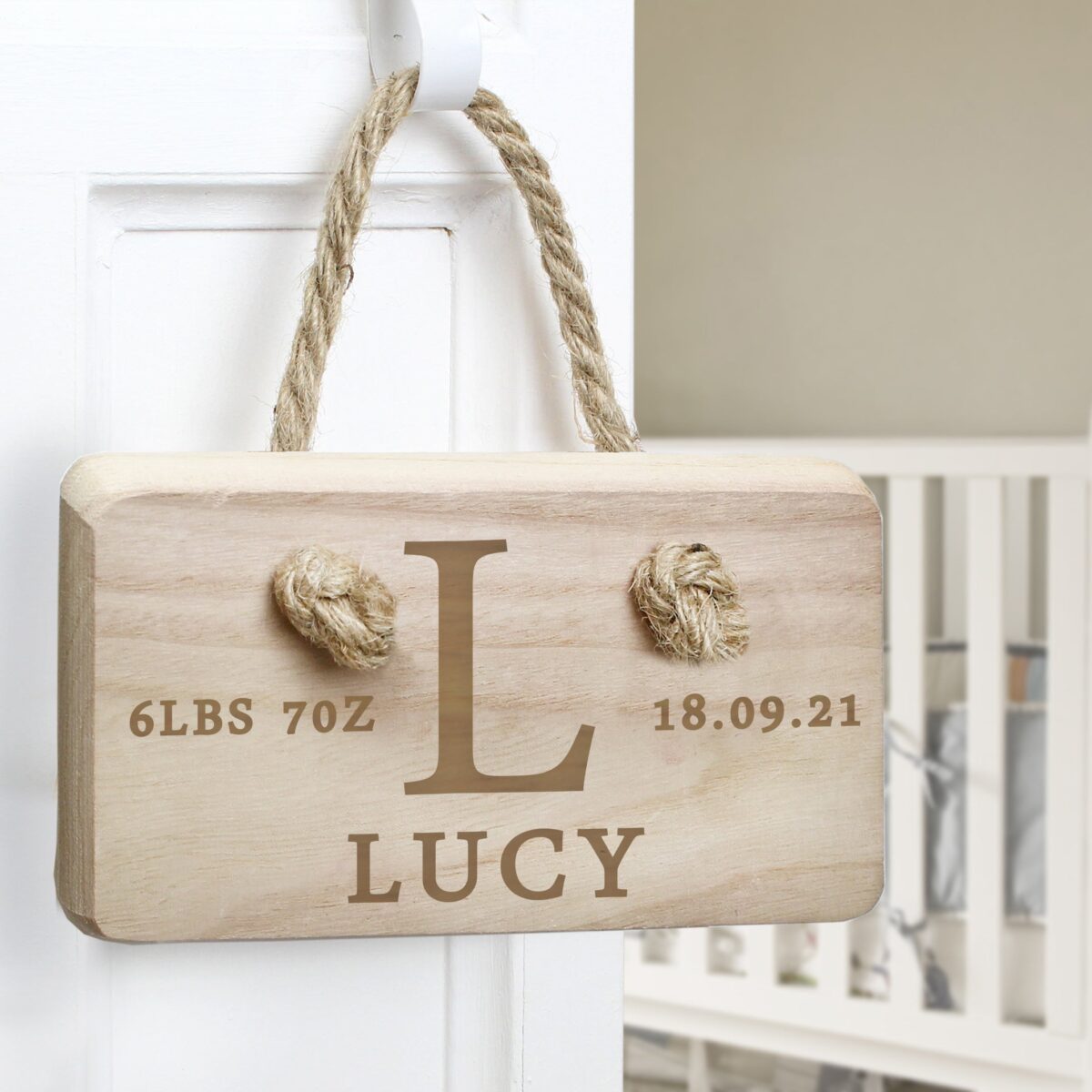 Personalised Initial Wooden Sign: 3 - Signs & Plaques By Gift Moments