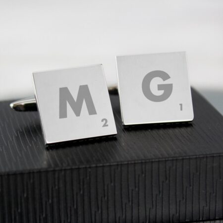 Personalised Initials and Age Square Cufflinks: 1 - Cufflinks & Tie Slides By Gift Moments