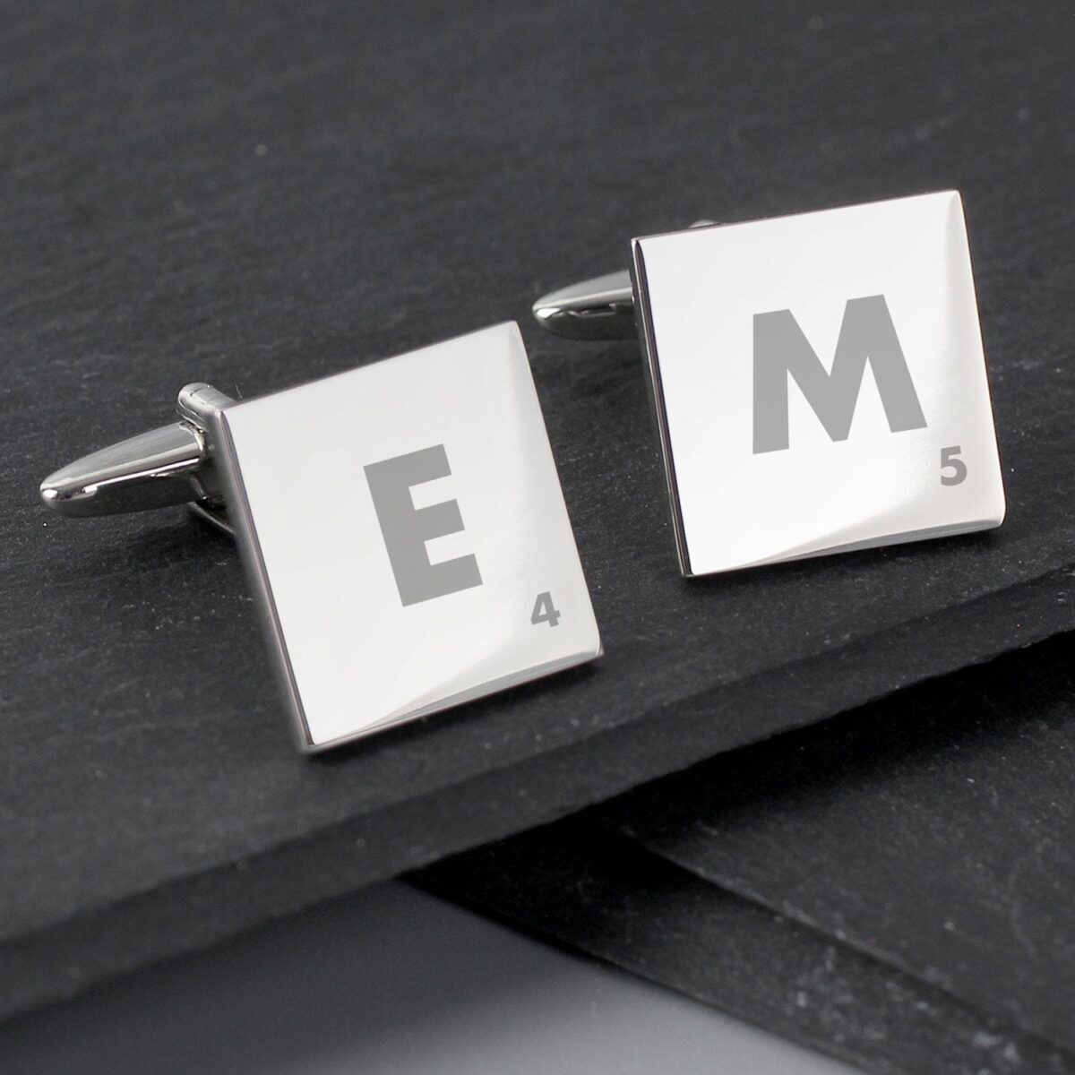 Personalised Initials and Age Square Cufflinks: 2 - Cufflinks & Tie Slides By Gift Moments