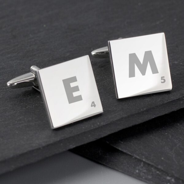 Personalised Initials and Age Square Cufflinks: 2 - Cufflinks & Tie Slides By Gift Moments