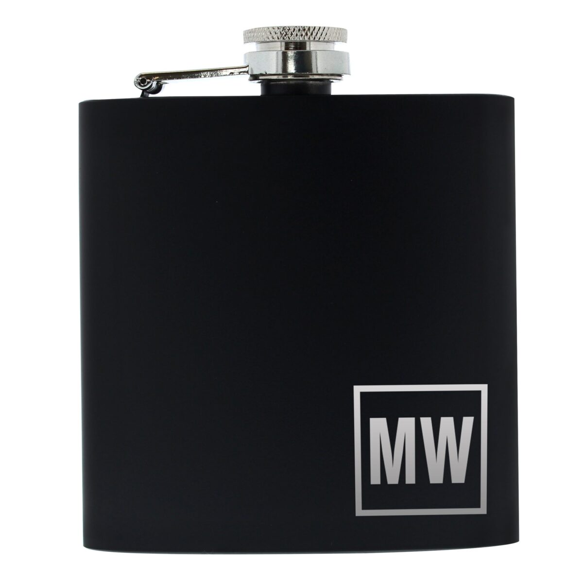 Personalised Initials Black Hip Flask: 3 - Hip Flasks By Gift Moments