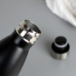 Personalised Initials Black Metal Insulated Drinks Bottle: 4 - Water Bottles By Gift Moments