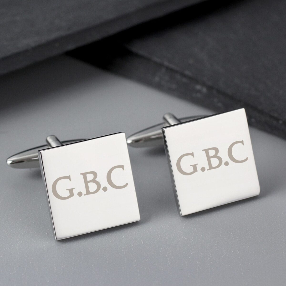 Personalised Initials Square Cufflinks: 1 - Cufflinks & Tie Slides By Gift Moments