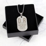 Personalised Initials Stainless Steel Dog Tag Necklace: 1 - Necklaces By Gift Moments