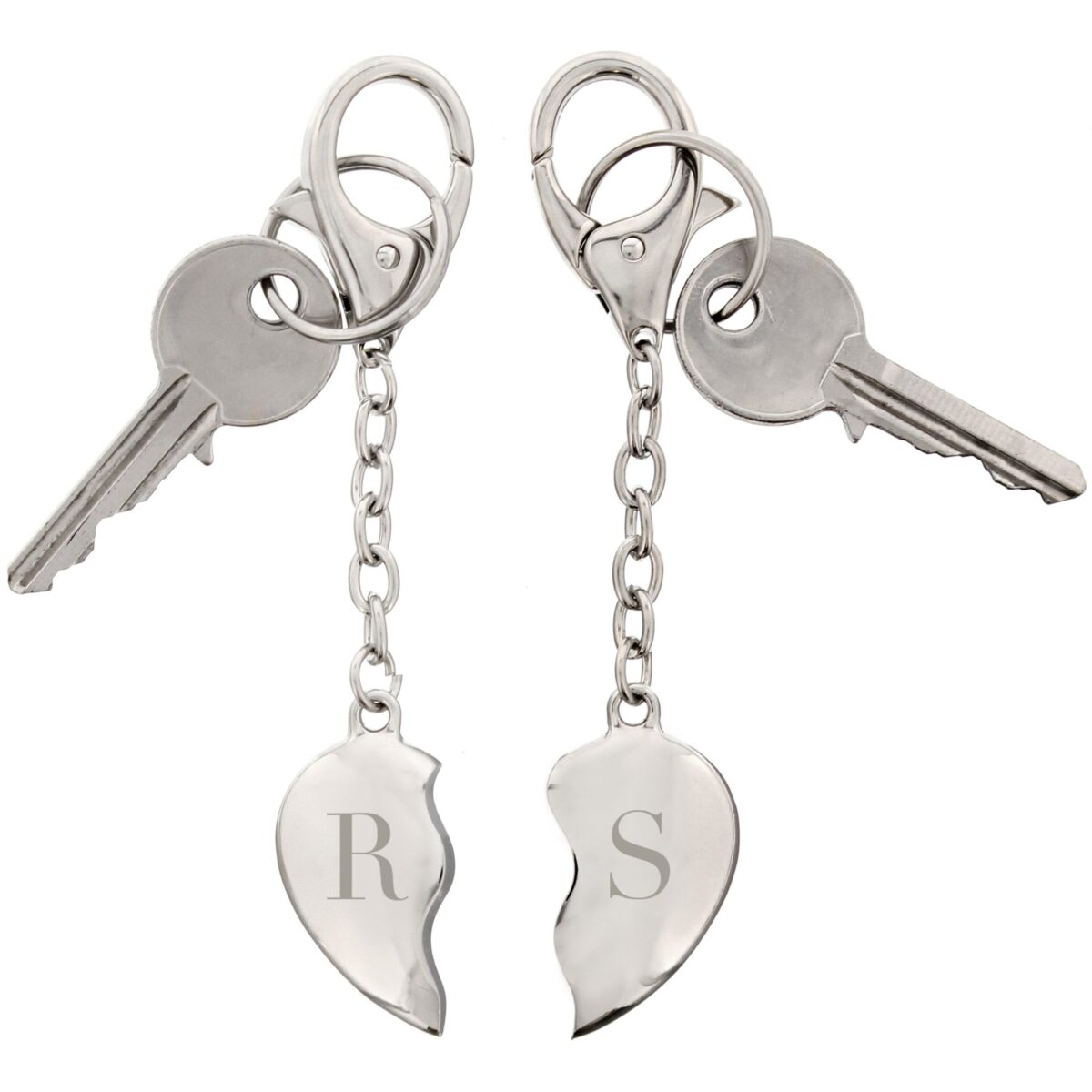 Personalised Initials Two Hearts Keyring: 2 - Keyrings By Gift Moments