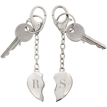 Personalised Initials Two Hearts Keyring: 2 - Keyrings By Gift Moments