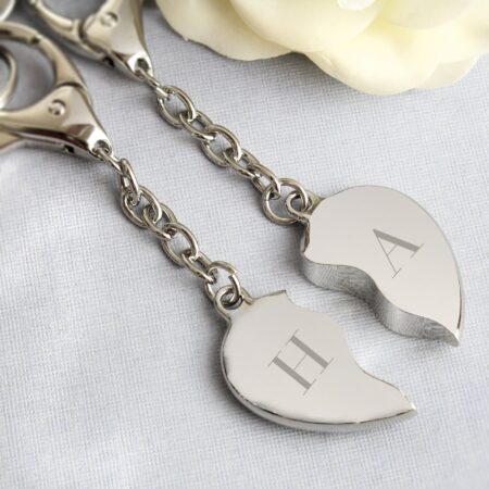 Personalised Initials Two Hearts Keyring: 3 - Keyrings By Gift Moments