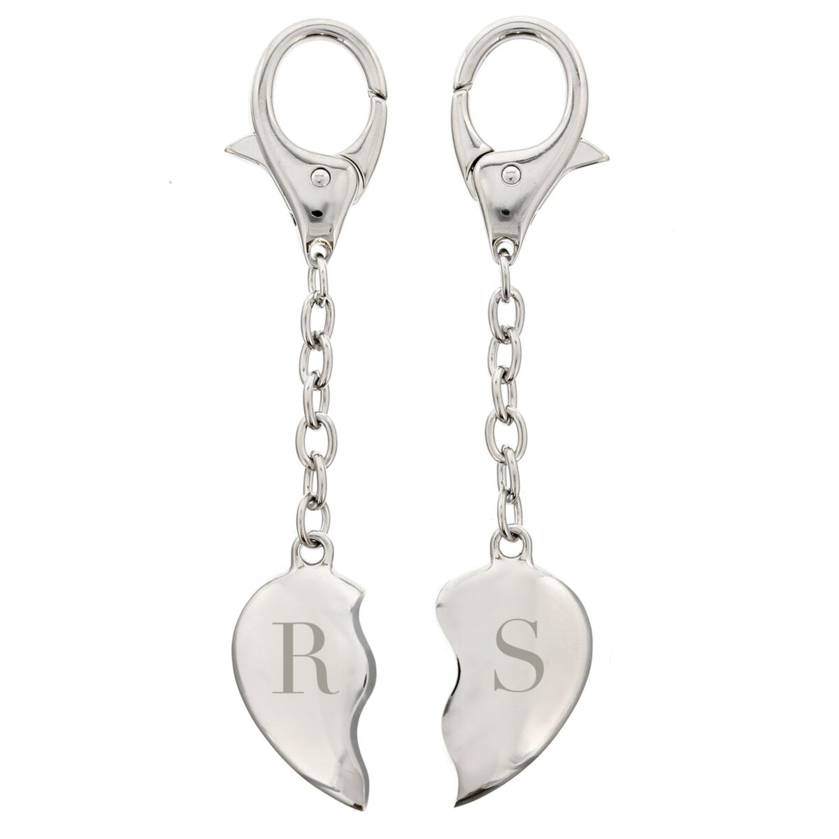 Personalised Initials Two Hearts Keyring: 4 - Keyrings By Gift Moments