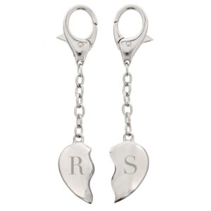 Personalised Initials Two Hearts Keyring: 4 - Keyrings By Gift Moments