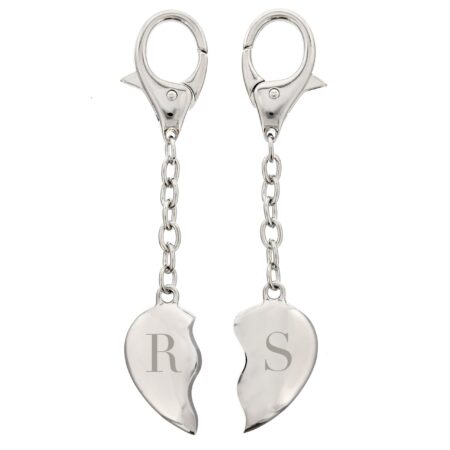 Personalised Initials Two Hearts Keyring: 4 - Keyrings By Gift Moments