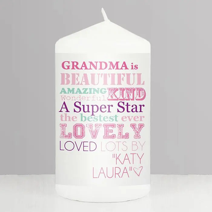 Personalised She Is... Pillar Candle: 1 - Candles By Gift Moments