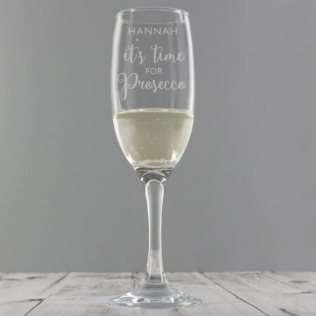 Personalised ’It’s Time for Prosecco’ Flute: 1 - Champagne Flutes By Gift Moments