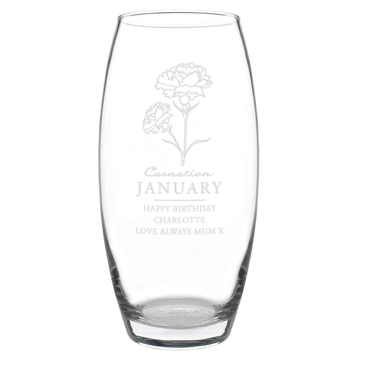 Personalised January Birth Flower Bullet Vase: 5 - Vases By Gift Moments