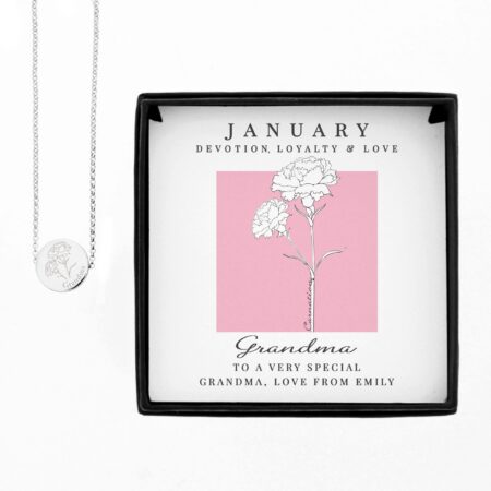 Personalised January Birth Flower Necklace and Box: 5 - Necklaces By Gift Moments