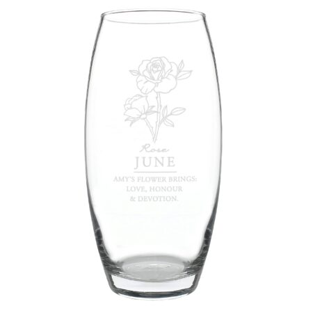 Personalised June Birth Flower Bullet Vase: 5 - Vases By Gift Moments