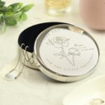 Personalised June Birth Flower Round Trinket Box: 1 - Trinket Boxes By Gift Moments