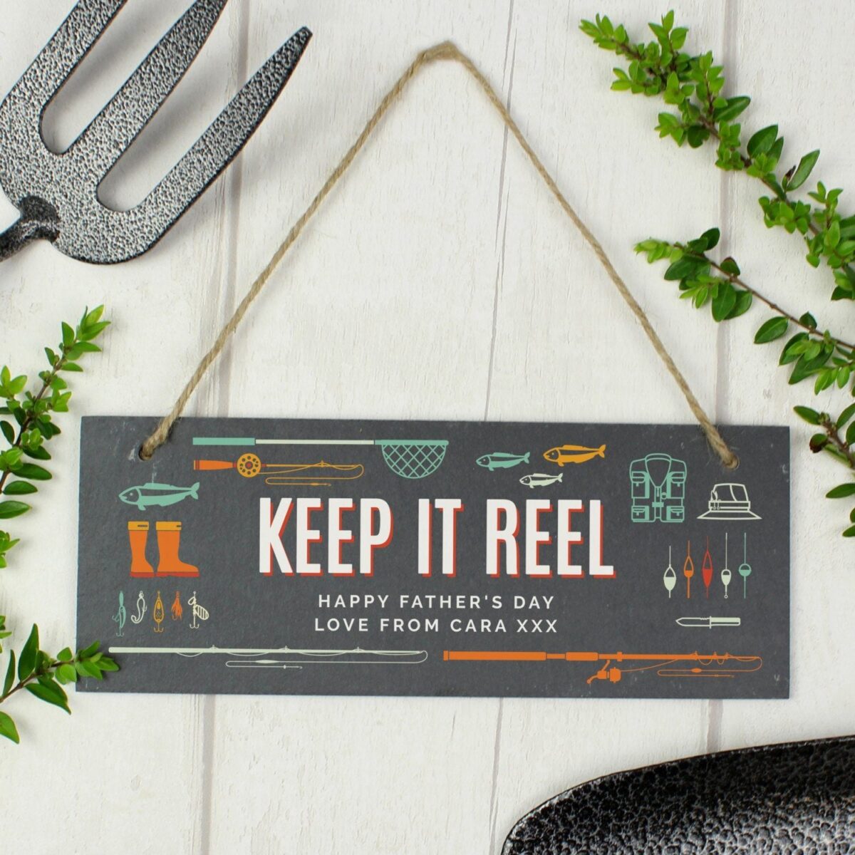 Personalised ’Keep It Reel’ Printed Hanging Slate Plaque: 3 - Signs & Plaques By Gift Moments