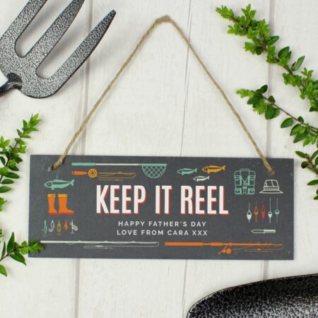 Personalised ’Keep It Reel’ Printed Hanging Slate Plaque: 3 - Signs & Plaques By Gift Moments