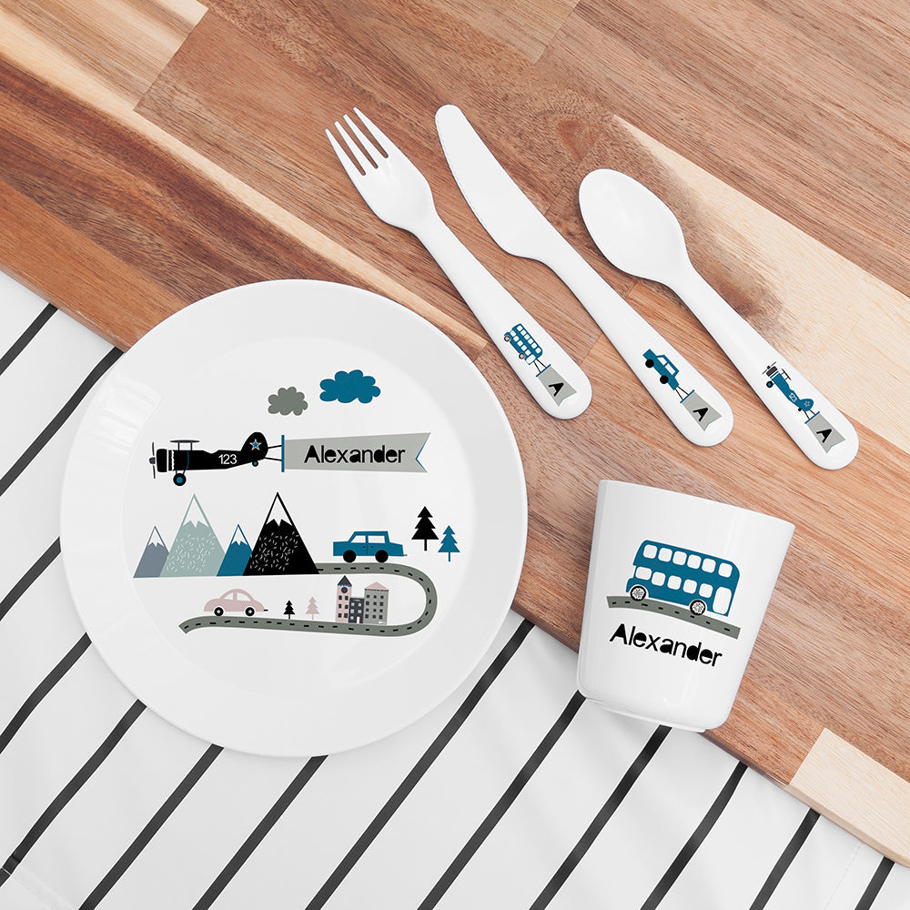 Personalised Kids Adventure Dining Set: 1 - Tableware By Gift Moments