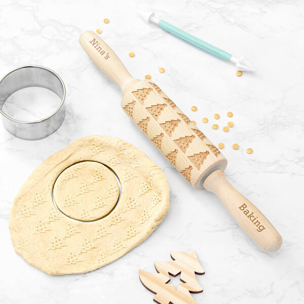 Personalised Kids Christmas Tree Decorating Rolling Pin: 1 - Kitchen Tools & Utensils By Gift Moments
