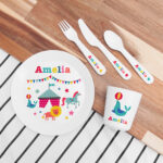 Personalised Kids Circus Dining Set: 1 - Tableware By Gift Moments