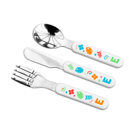 Personalised Kids Colourful Cutlery Set: 4 - Cutlery Sets By Gift Moments