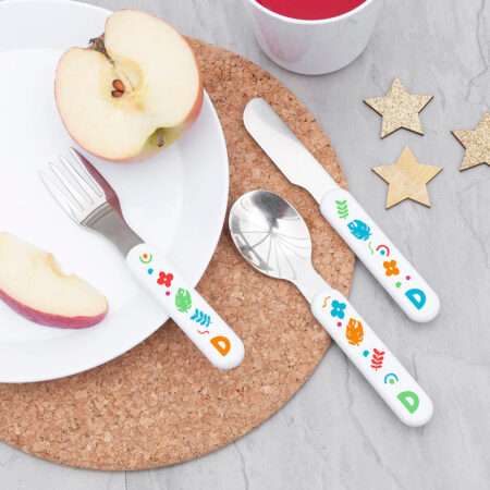 Personalised Kids Colourful Cutlery Set: 2 - Cutlery Sets By Gift Moments