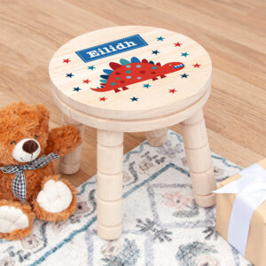 Personalised Kid’s Dinosaur Wooden Stool: 4 - Wooden Stools By Gift Moments