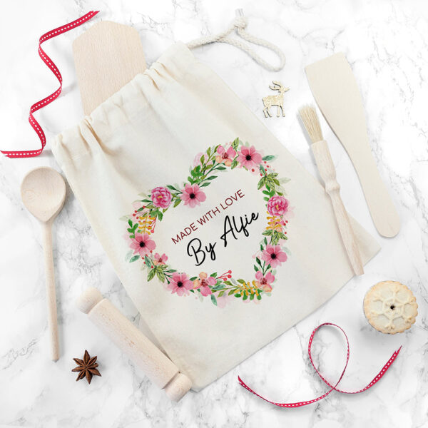 Personalised Kids Flower Heart Baking Set: 2 - Kitchen Tools & Utensils By Gift Moments