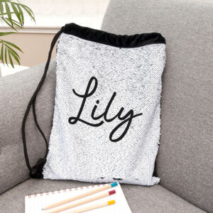 Personalised Kids Hidden Message Sequin Bags: 3 - Black - Kids Bags By Gift Moments