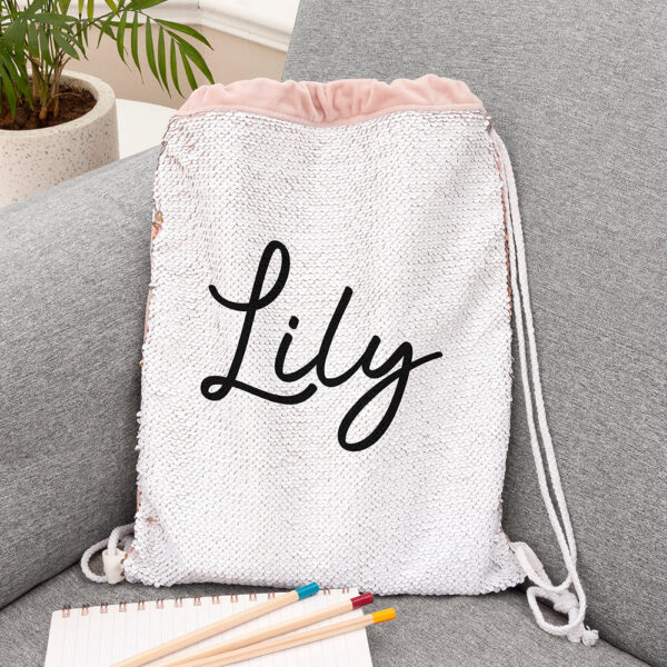 Personalised Kids Hidden Message Sequin Bags: 1 - Gold - Kids Bags By Gift Moments