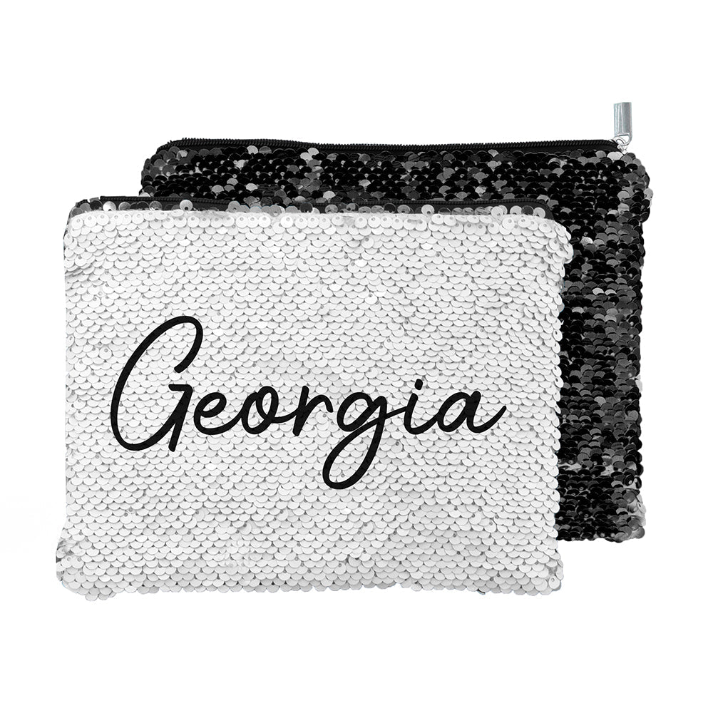 Personalised kids hidden message sequin pencil cases