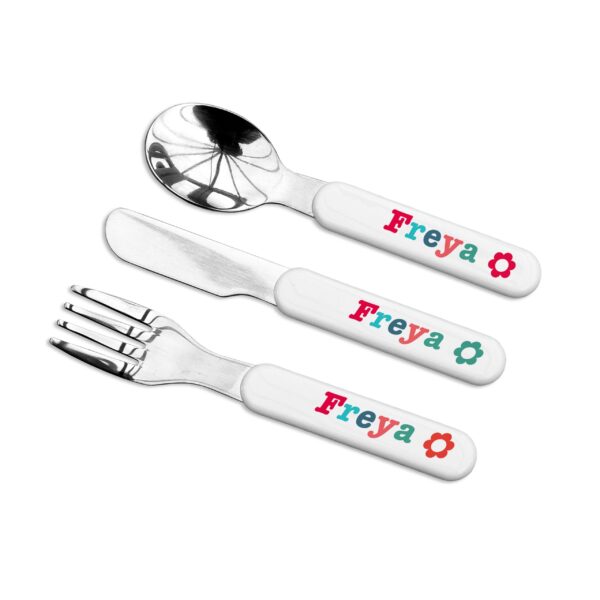 Personalised Kids Little Fox Metal Cutlery Set: 2 - Cutlery Sets By Gift Moments