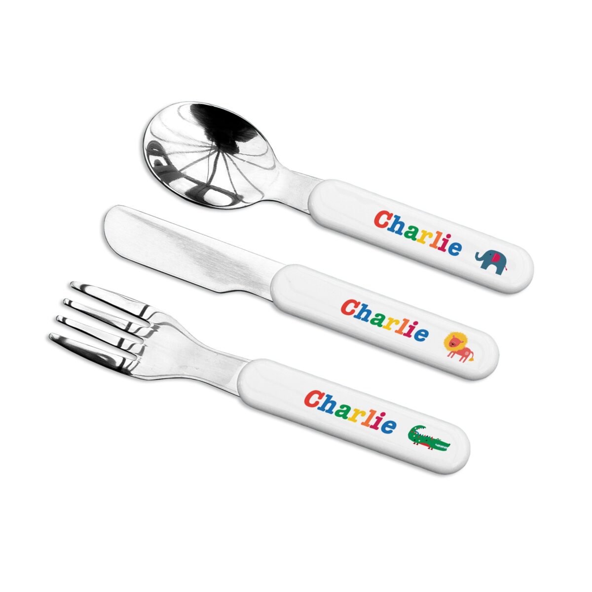 Personalised Kids Noah’s Ark Metal Cutlery Set: 2 - Cutlery Sets By Gift Moments