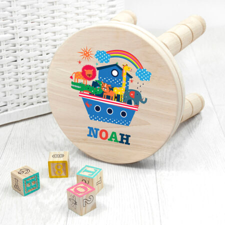 Personalised Kid’s Noah’s Ark Wooden Stool: 1 - Wooden Stools By Gift Moments