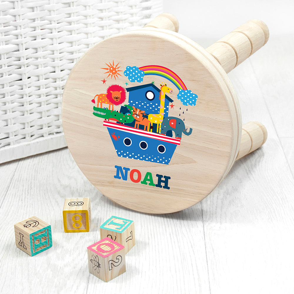 Personalised Kid’s Noah’s Ark Wooden Stool: 1 - Wooden Stools By Gift Moments