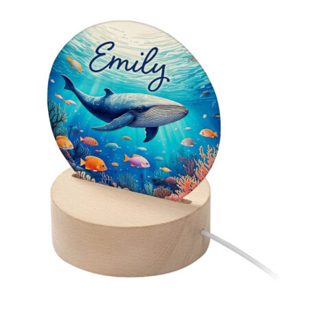 Personalised Kid’s Ocean Whale LED Night Light: 1 - LED Lighting By Gift Moments