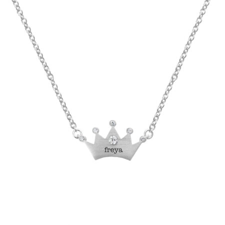 Personalised Kids Princess Crown Necklace with Crystal Detail: 10 - Necklaces By Gift Moments